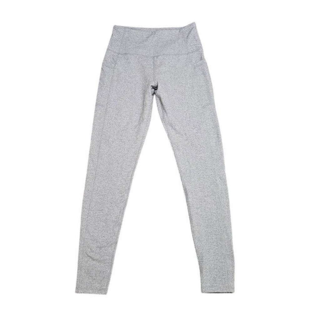 KYODAN Outdoor Leggings Women Small Petite Gray Herringbone High Waisted Pockets